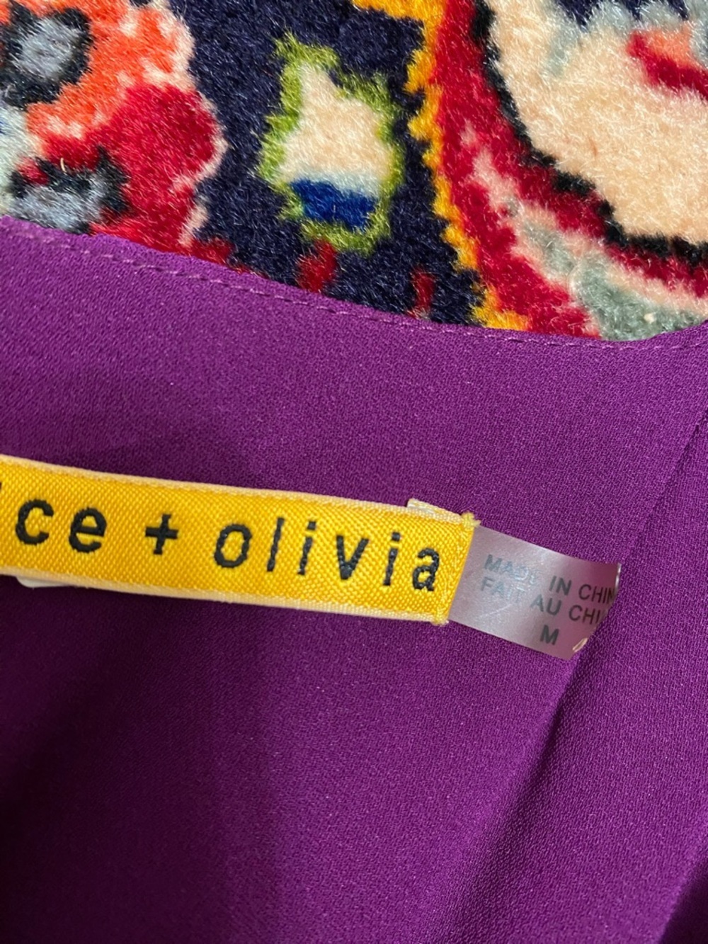 Alice + Olivia 100% Silk Purple Cap-Sleeve Mini Dress Size M - Picture 10 of 11